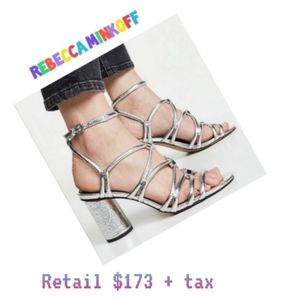 REBECCA MINKOFF APOLLINE HEEL SILVER  Size 6